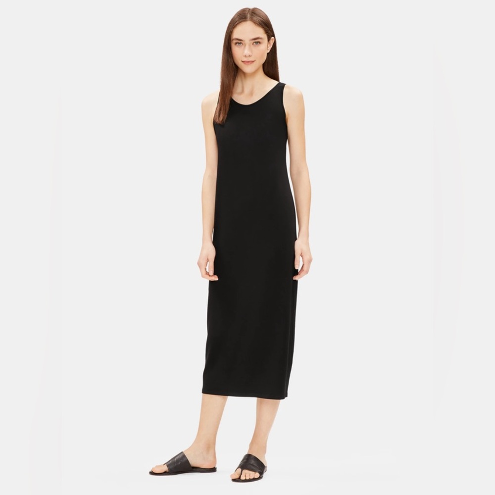 NWT Eileen Fisher System Viscose Jersey Tank Dress - Black